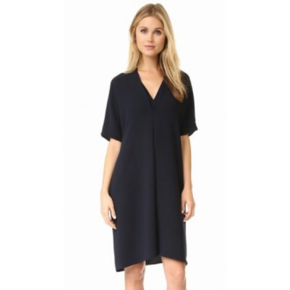 Vince Crepe Double V Dress - Picture 1 of 6